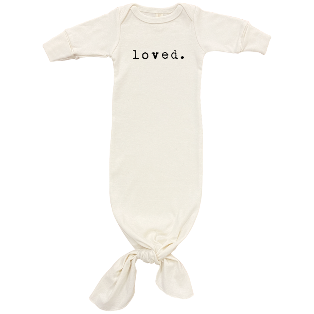 Loved - Organic Cotton Infant Tie Gown - HoneyBug 