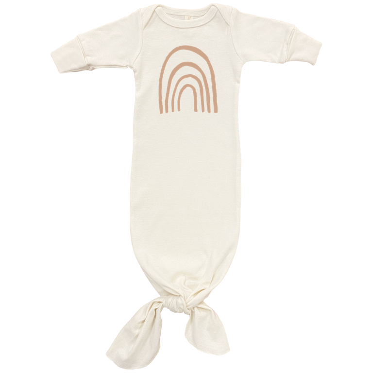 Rainbow - Organic Infant Gown - Clay - HoneyBug 