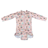 Girl's One-Piece Ruffle Rash Guard Swimsuit