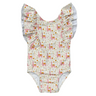 Baby Girl Ruffle Sleeve Cross Back Swimsuit