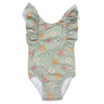 Baby Girl Ruffle Sleeve Cross Back Swimsuit