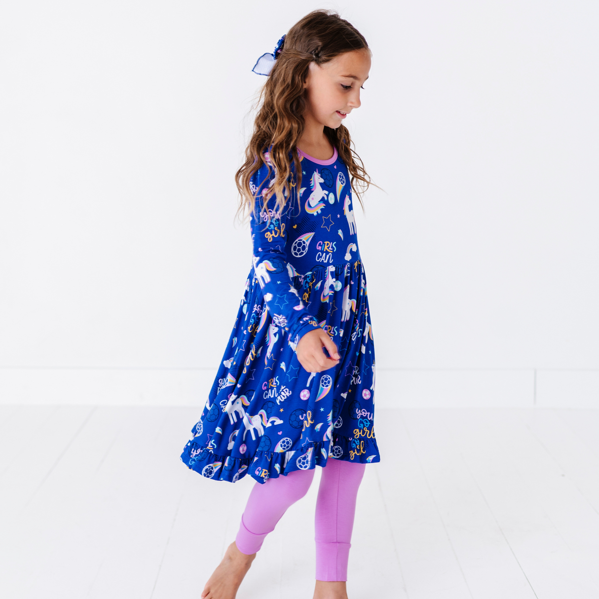 Unicorn Goals Toddler/ Big Kid Peplum Set - HoneyBug 