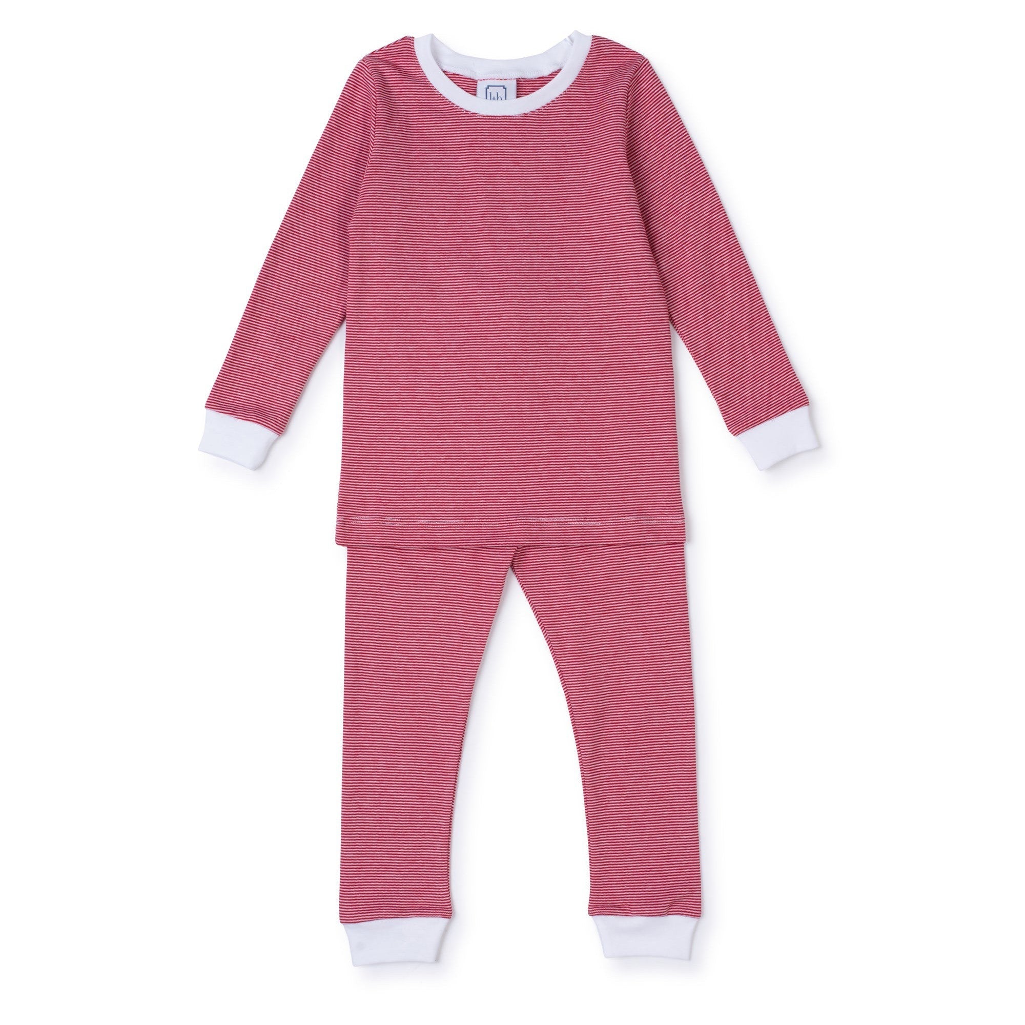 Grayson Boys' Pima Cotton Pajama Pant Set - Red Stripes - HoneyBug 