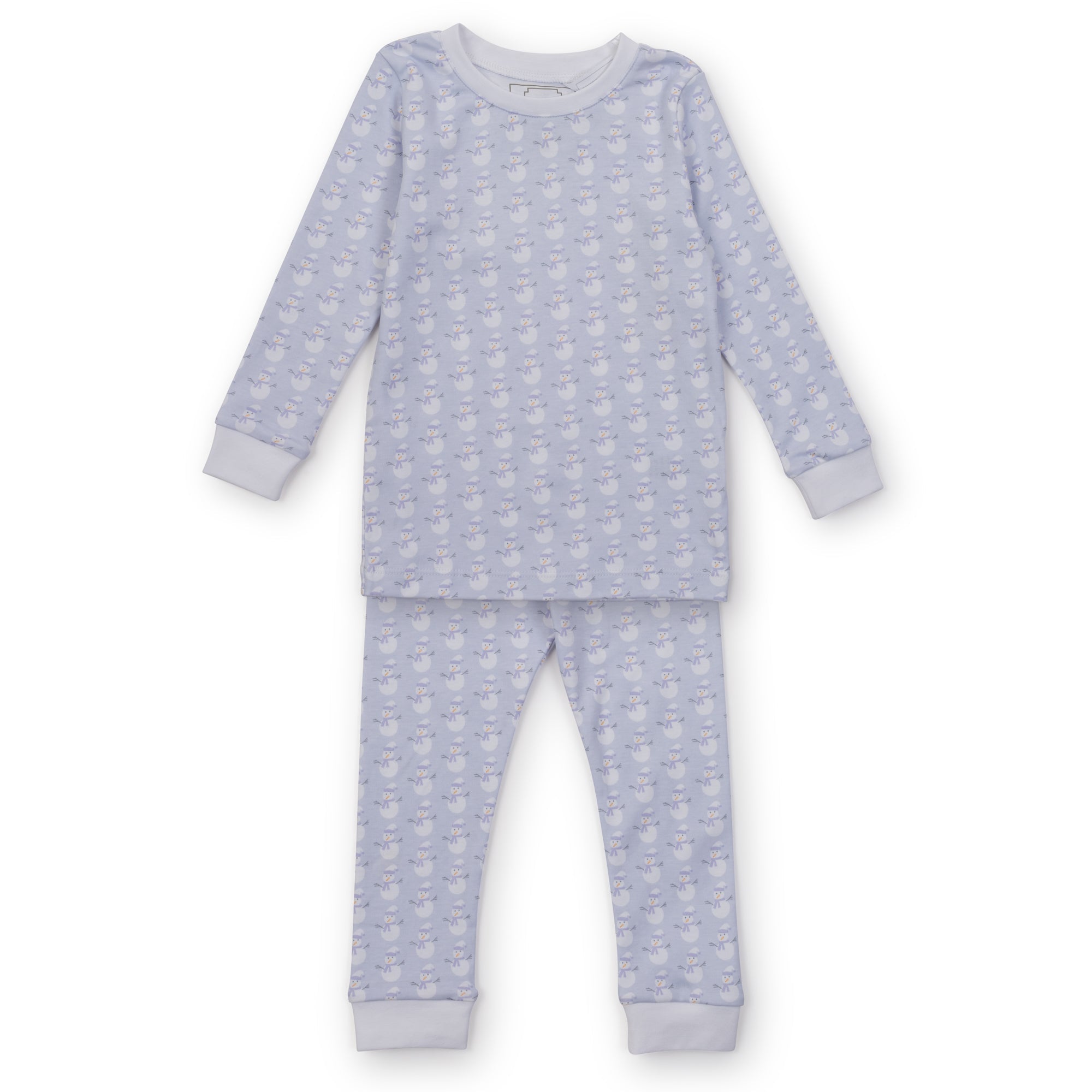 Grayson Boys' Pima Cotton Pajama Pant Set - Snowman Blue - HoneyBug 