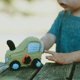 Green Tractor Rattle - HoneyBug 