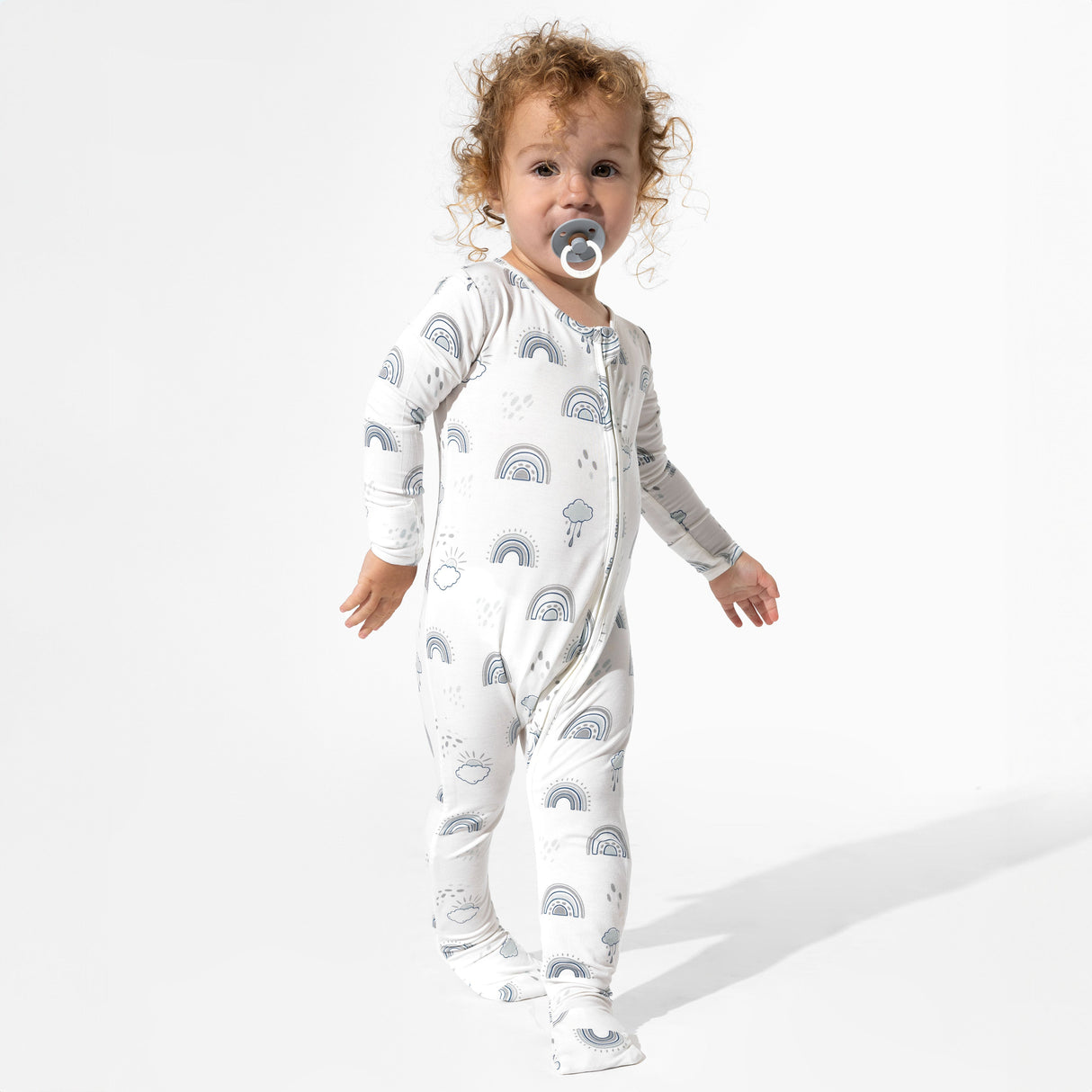 Grey Rainbows Bamboo Convertible Footie - HoneyBug 