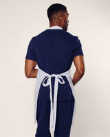 Adult Apron in Navy French Ticking - HoneyBug 