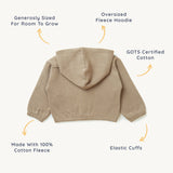 Organic Baby Toddler Hooded Jacket - Mocha - HoneyBug 