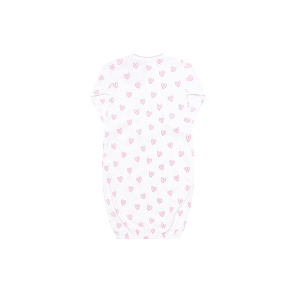 Pink Heart Print Gown  - HoneyBug 