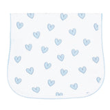 Blue Heart Print Burp Cloth - HoneyBug 