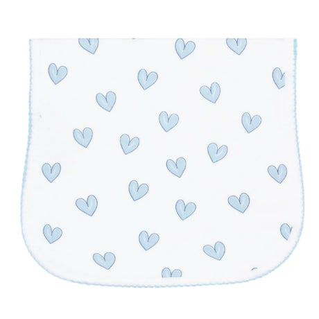 Blue Heart Print Burp Cloth - HoneyBug 