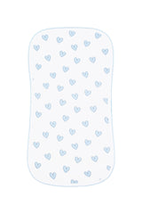 Blue Heart Print Burp Cloth - HoneyBug 