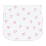 Pink Heart Print Burp Cloth - HoneyBug 