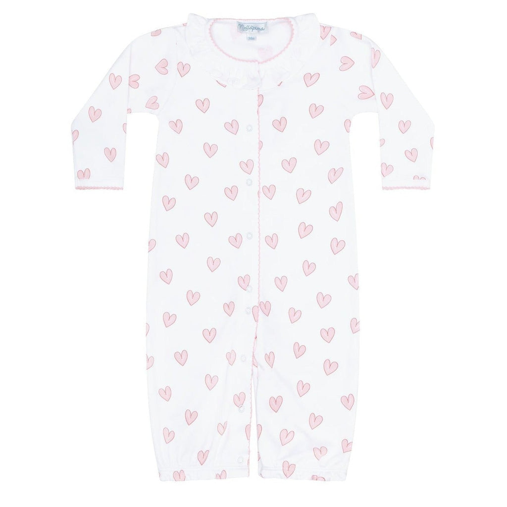 Pink Heart Print Converter Gown - HoneyBug 