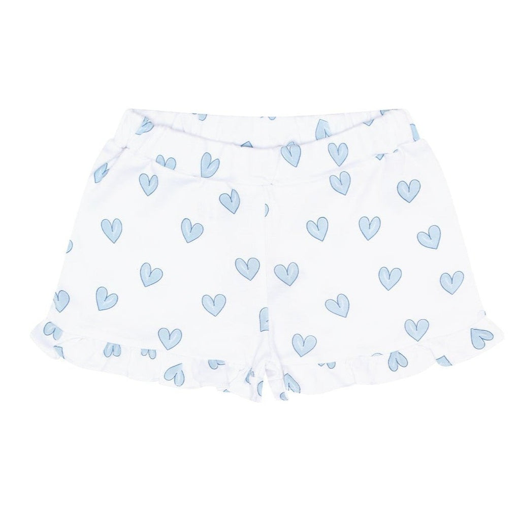 Blue Heart Print Shorts - HoneyBug 
