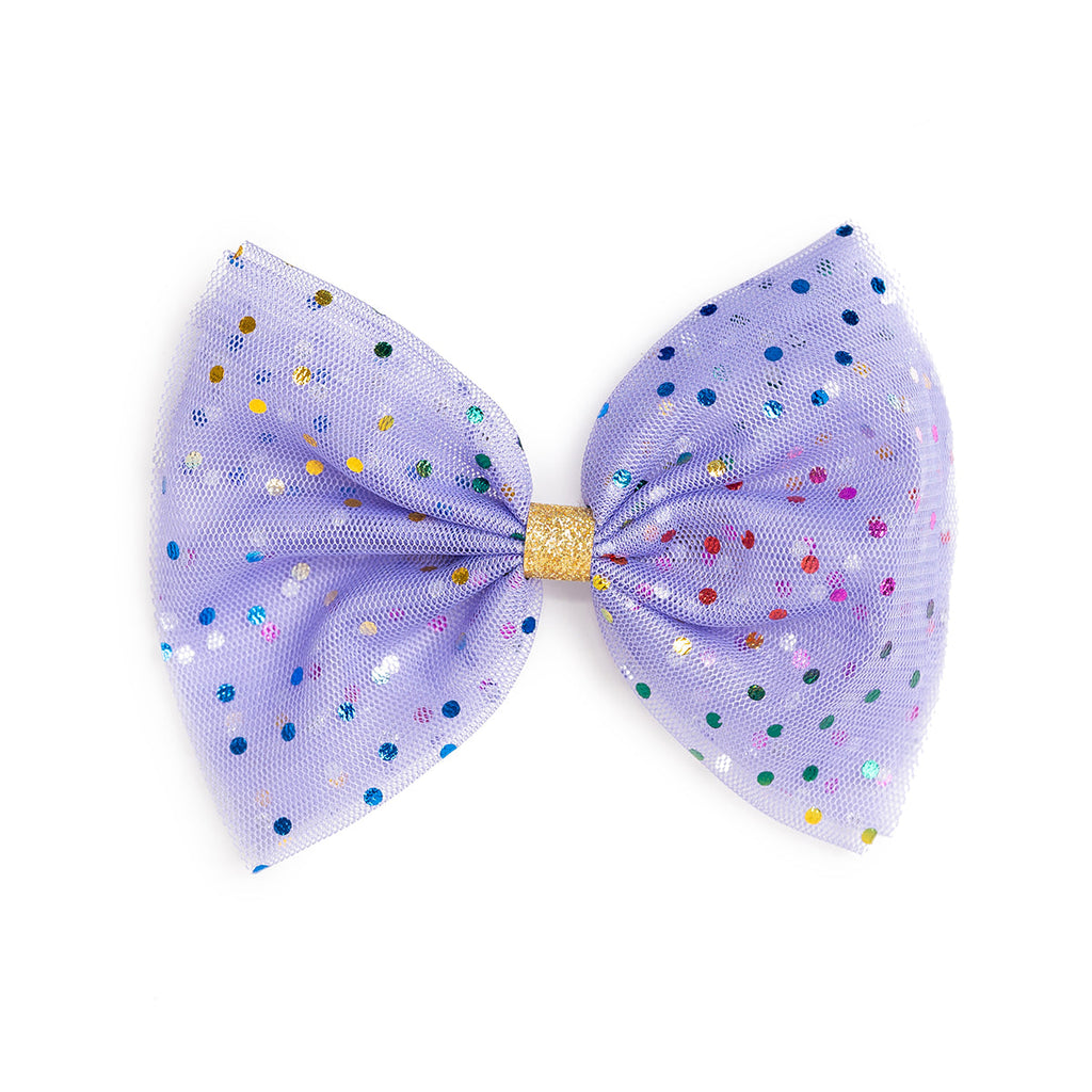Lavender Confetti Tulle Bow Clip - HoneyBug 