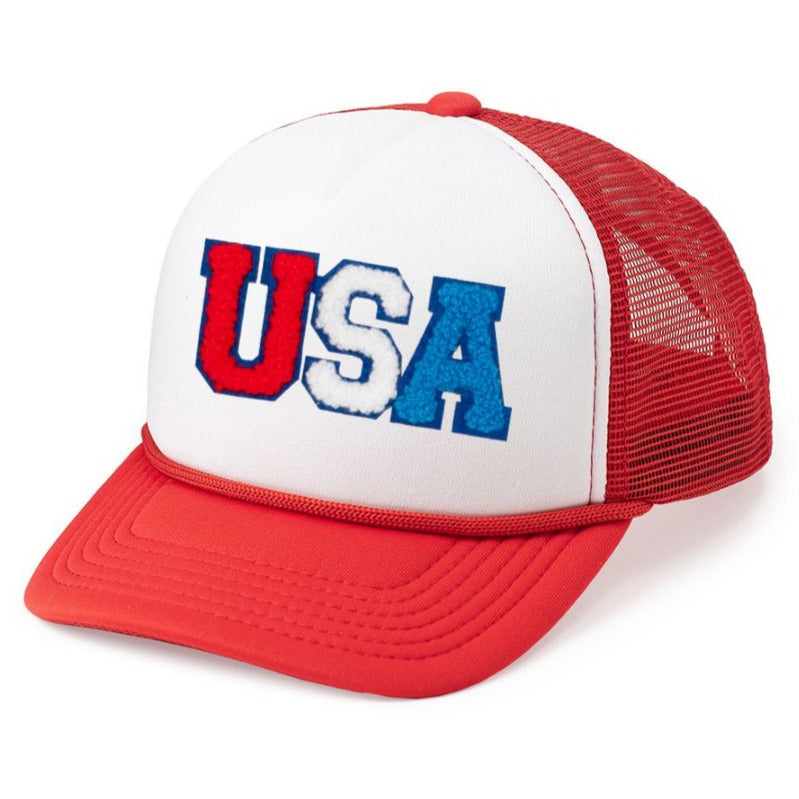 USA Patch Trucker Hat - Red/White - HoneyBug 