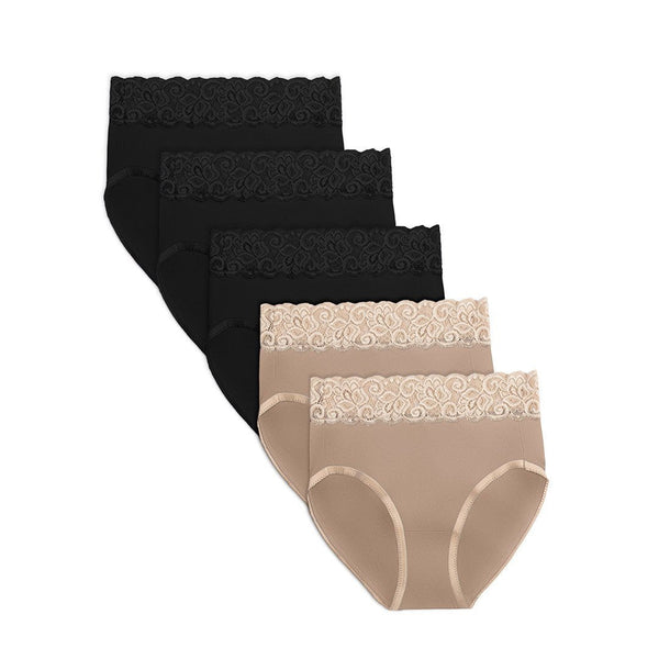 High-Waisted Postpartum Recovery Panties (5-Pack) | Assorted Neutrals - HoneyBug 