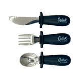BLACKOUT Collection Silicone & Stainless Steel Toddler Utensil Set