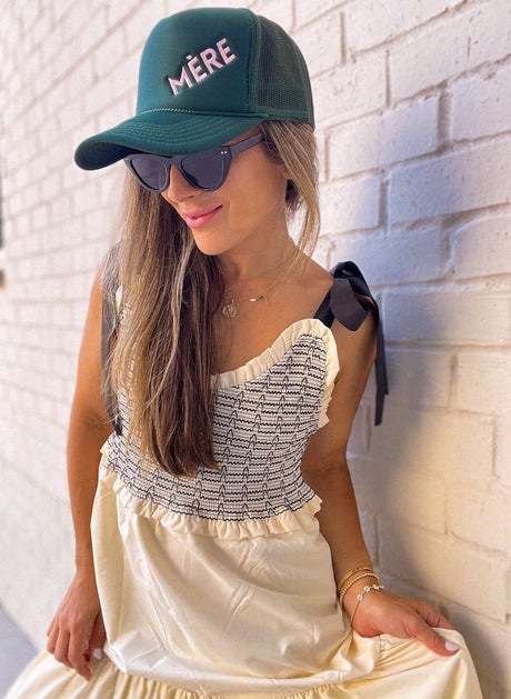 MÉRE - Embroidered Trucker Hat - Forest Green - HoneyBug 