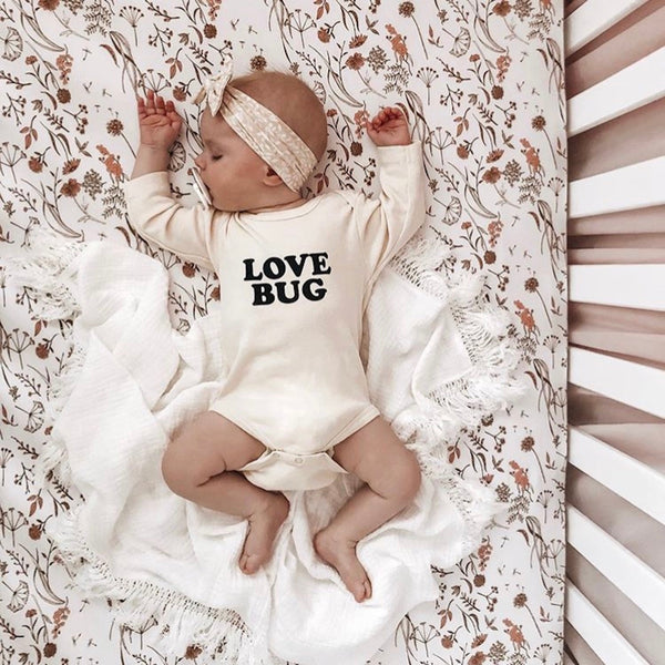 Love Bug - Long Sleeve Organic Cotton Bodysuit - HoneyBug 