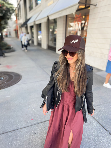 MÉRE - Embroidered Trucker Hat - Mocha - HoneyBug 