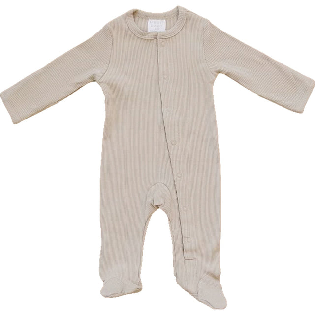 Oatmeal Organic Cotton Ribbed Snap - HoneyBug 