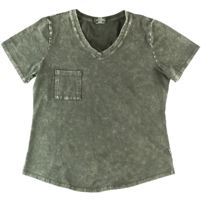 MAMA V-NECK- Moss Snow Wash - HoneyBug 