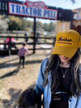 RETRO MOTHER. -Embroidered Trucker Hat - Yellow - HoneyBug 