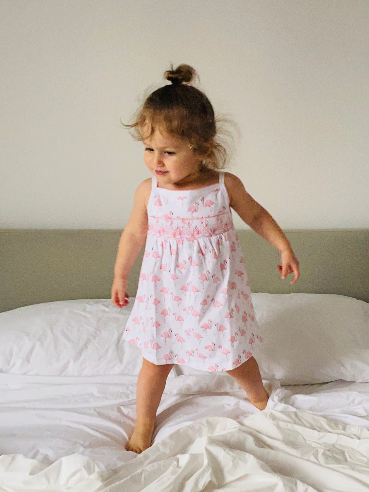 Pink Flamingo Smocked Dress - HoneyBug 
