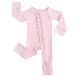 Dawn Ruffled Zippered Baby Romper - HoneyBug 
