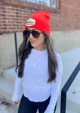 RETRO Mother Patch Beanie - Neon Orange - HoneyBug 