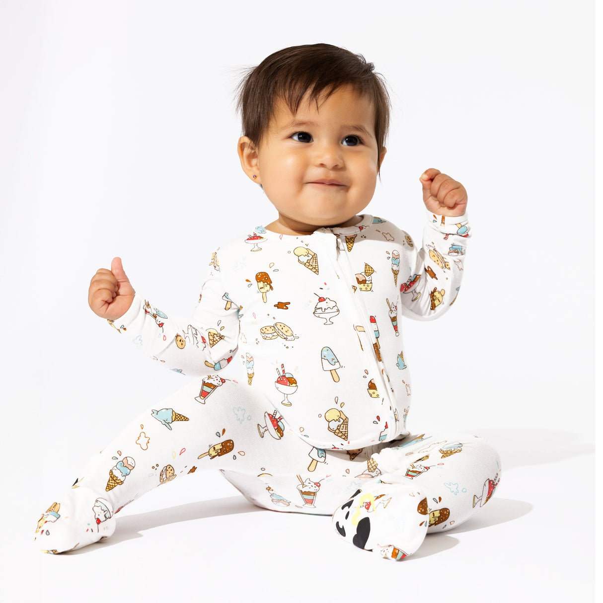 Ice Cream Bamboo Convertible Footie - HoneyBug 