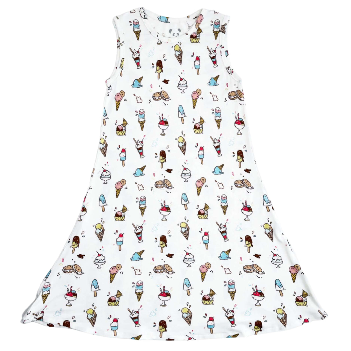 Ice Cream Bamboo Girls' Sleeveless Dress - HoneyBug 