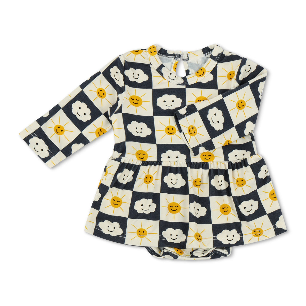Checkered Joy Bodysuit Dress - HoneyBug 