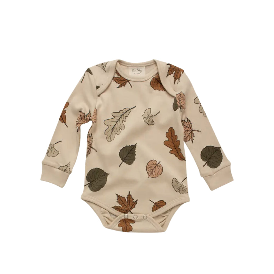 Organic Baby Long Sleeve Bodysuit - Autumn Leaf - HoneyBug 