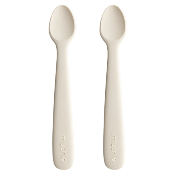 Silicone Feeding Spoons 2-Pack - Ivory - HoneyBug 