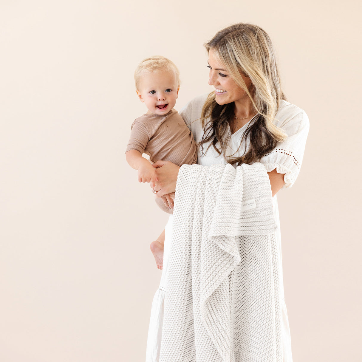 Chunky Knit Throw Blanket - Ivory - HoneyBug 