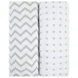 Changing Pad Cover | Cradle Sheet Set - Grey Chevron and Polka Dot - HoneyBug 