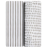 Waterproof Changing Pad Cover | Cradle Sheet Set - Taupe Stripes & Splash - HoneyBug 