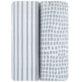 Waterproof Changing Pad Cover | Cradle Sheet Set - Misty Blue Stripes & Splash - HoneyBug 