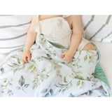 Premium Baby & Toddler Minky Blanket - Eucalyptus Greenery - HoneyBug 