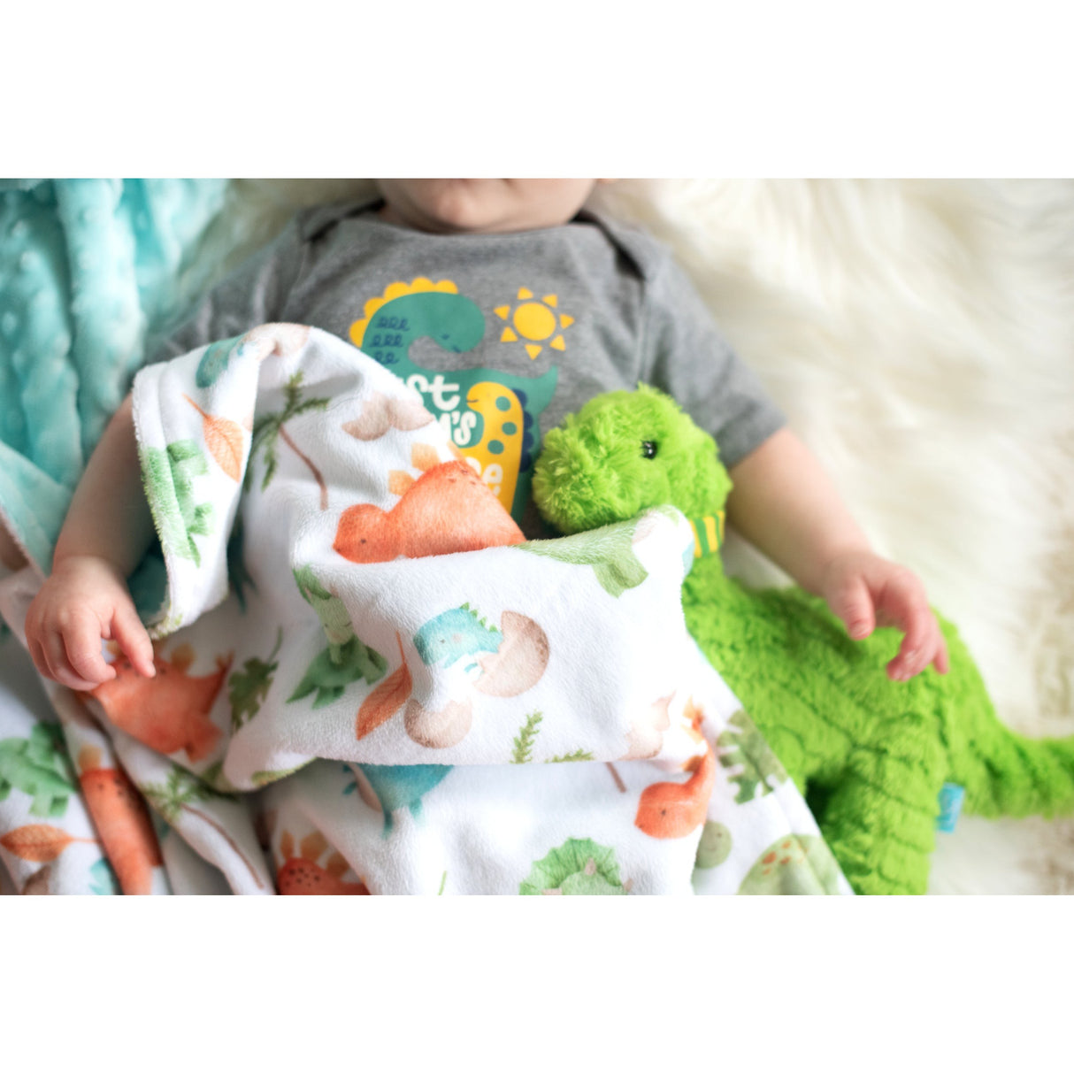 Premium Baby & Toddler Minky Blanket - Dinosaurs - HoneyBug 