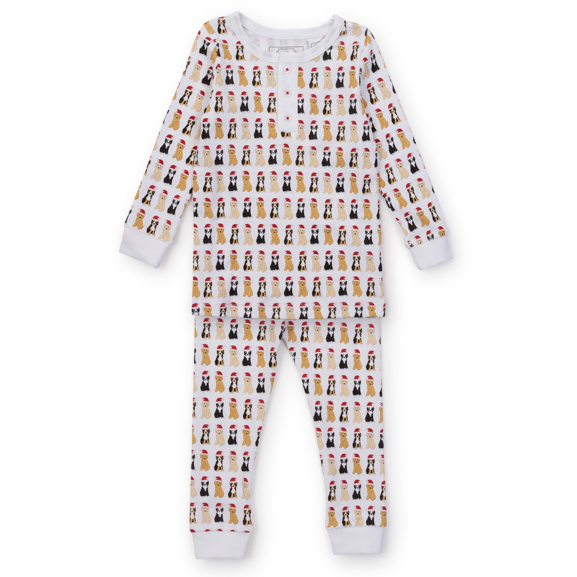Jack Boys' Pima Cotton Pajama Pant Set - Christmas Pups - HoneyBug 
