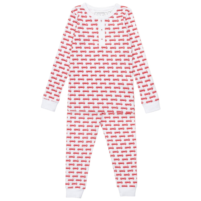 Jack Boys' Pajama Pant Set - Fire Truck Red - HoneyBug 