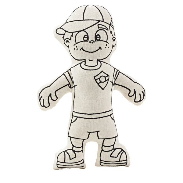 Kiboo Kids: Boy with Cap - Colorable and Washable Doll for Creative Play - HoneyBug 