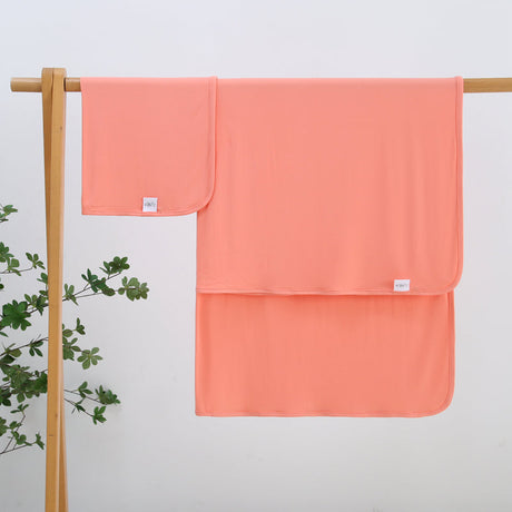 Joyful Coral Bamboo Swaddle Blanket - HoneyBug 