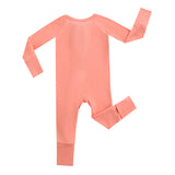 Joyful Coral Zippered Baby Romper - HoneyBug 