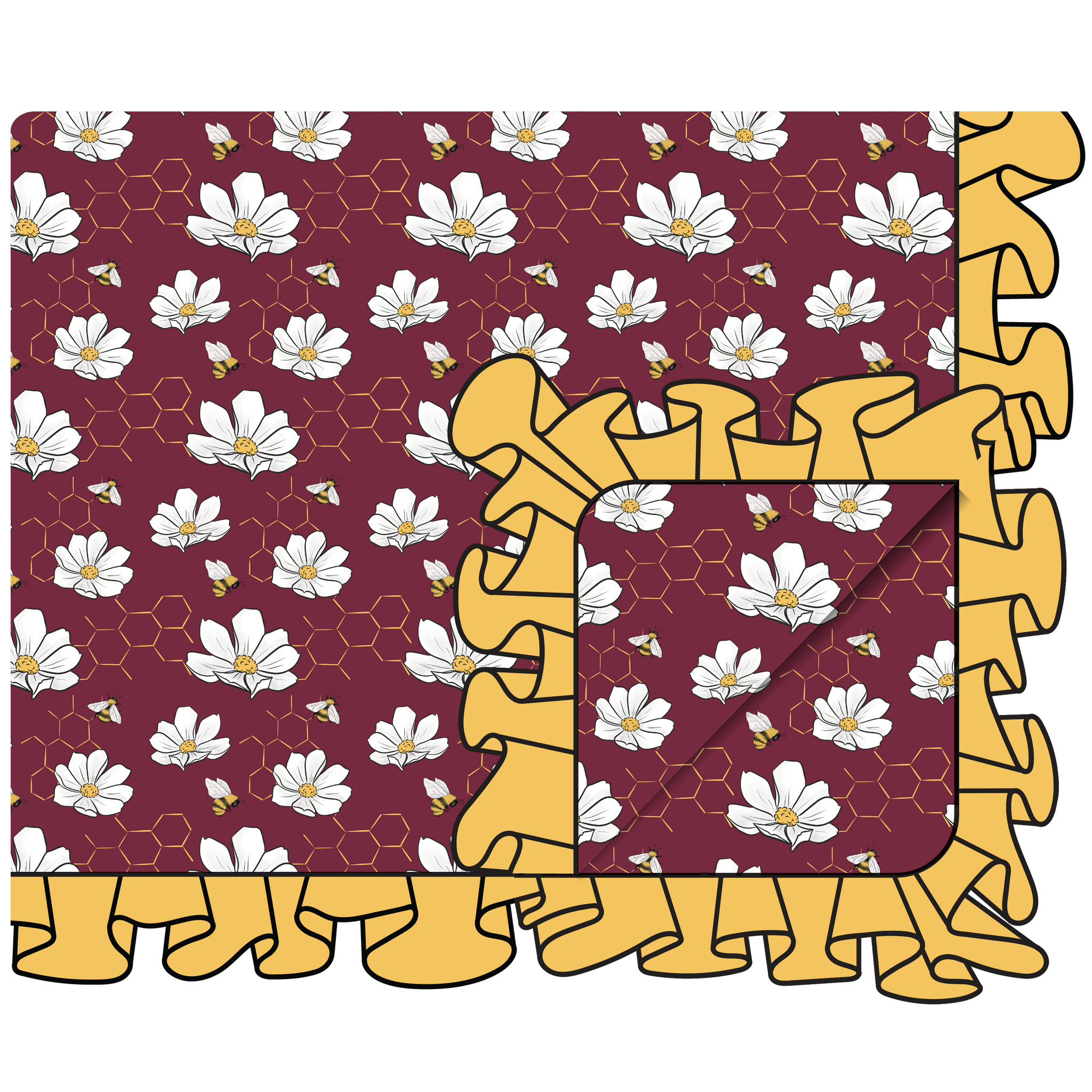 Kamdyn Bamboo Ruffle Toddler Blanket - HoneyBug 
