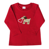 Valentine Puppy Tee, Red